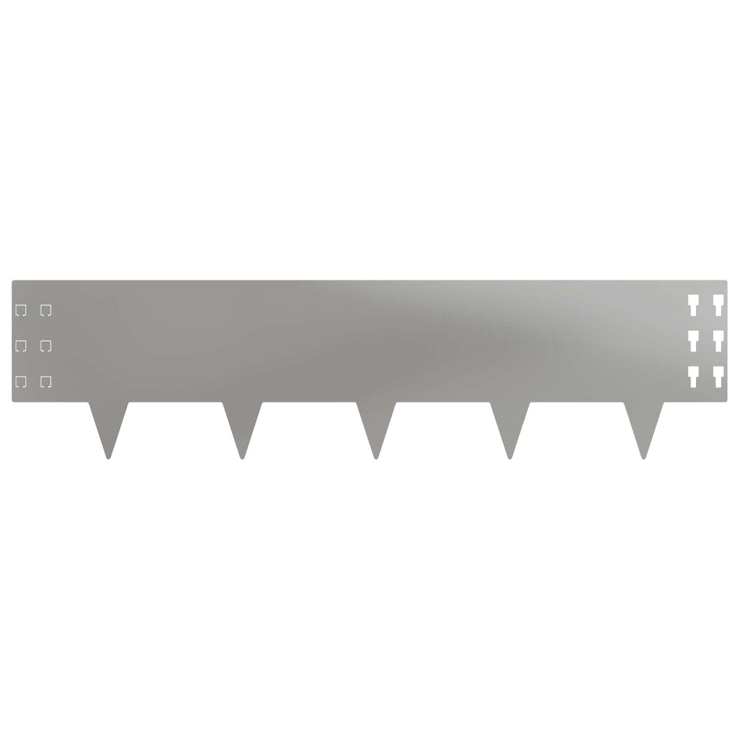 vidaXL Lawn Edging 10 pcs 100 x 25 cm Steel Silver 5