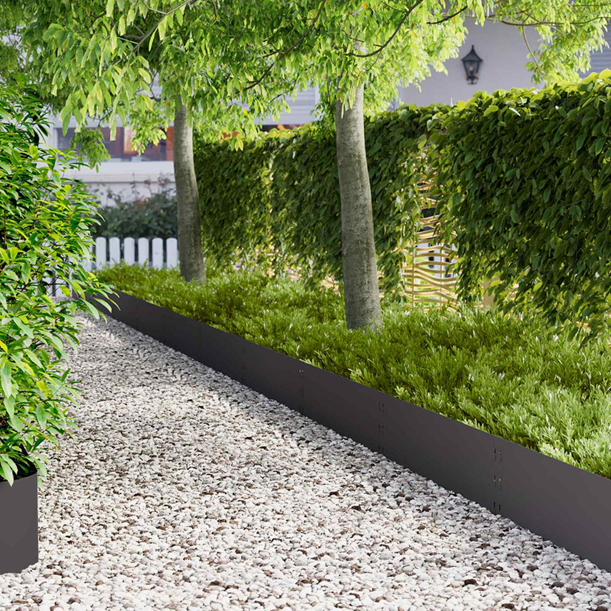 Lawn Edging 100 x Steel 10 pcs Height 30 cm Black