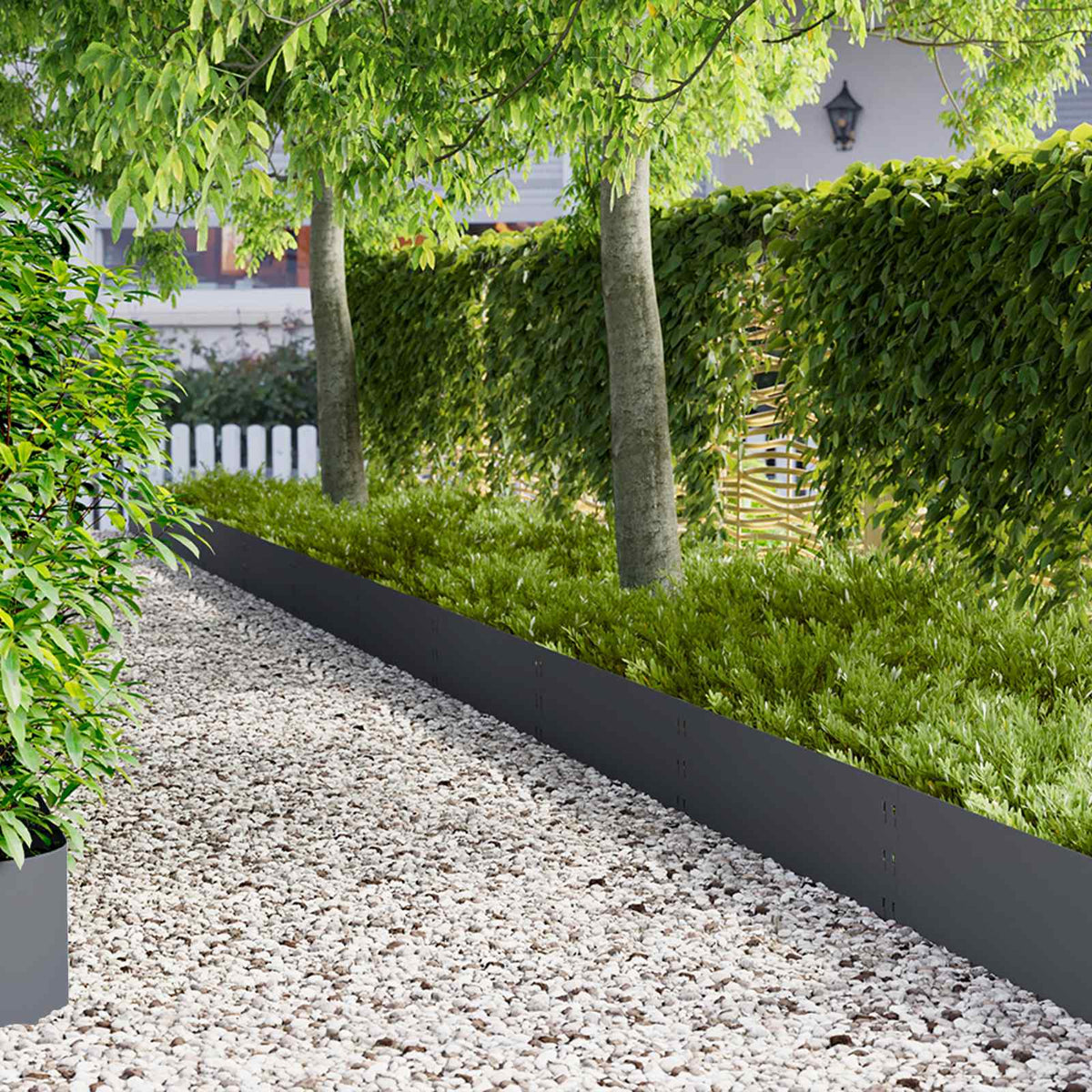 Lawn Edging 100 x Steel 10 pcs Height 30 cm Anthracite