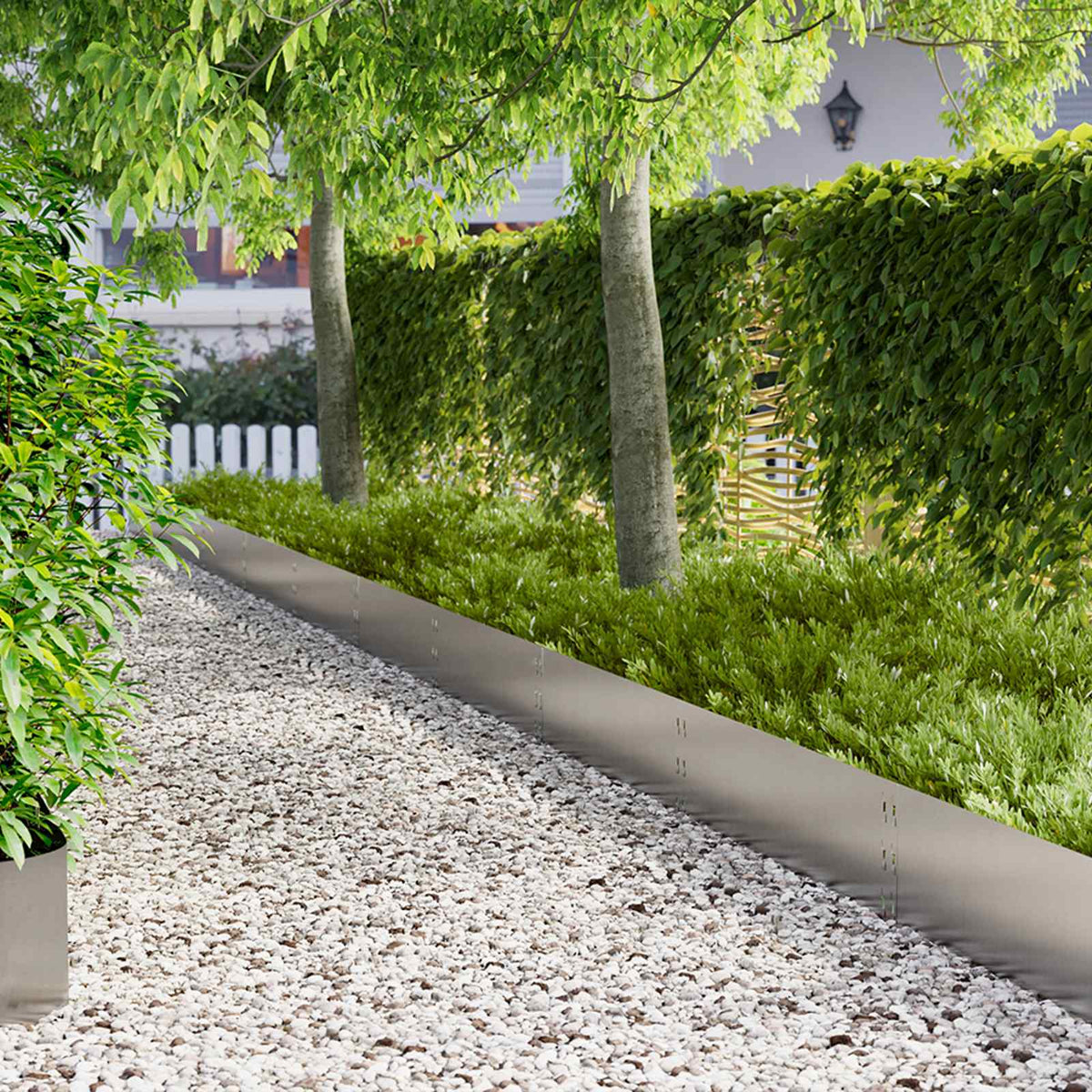 Lawn Edging 100 x Steel 10 pcs Height 30 cm Stainless steel