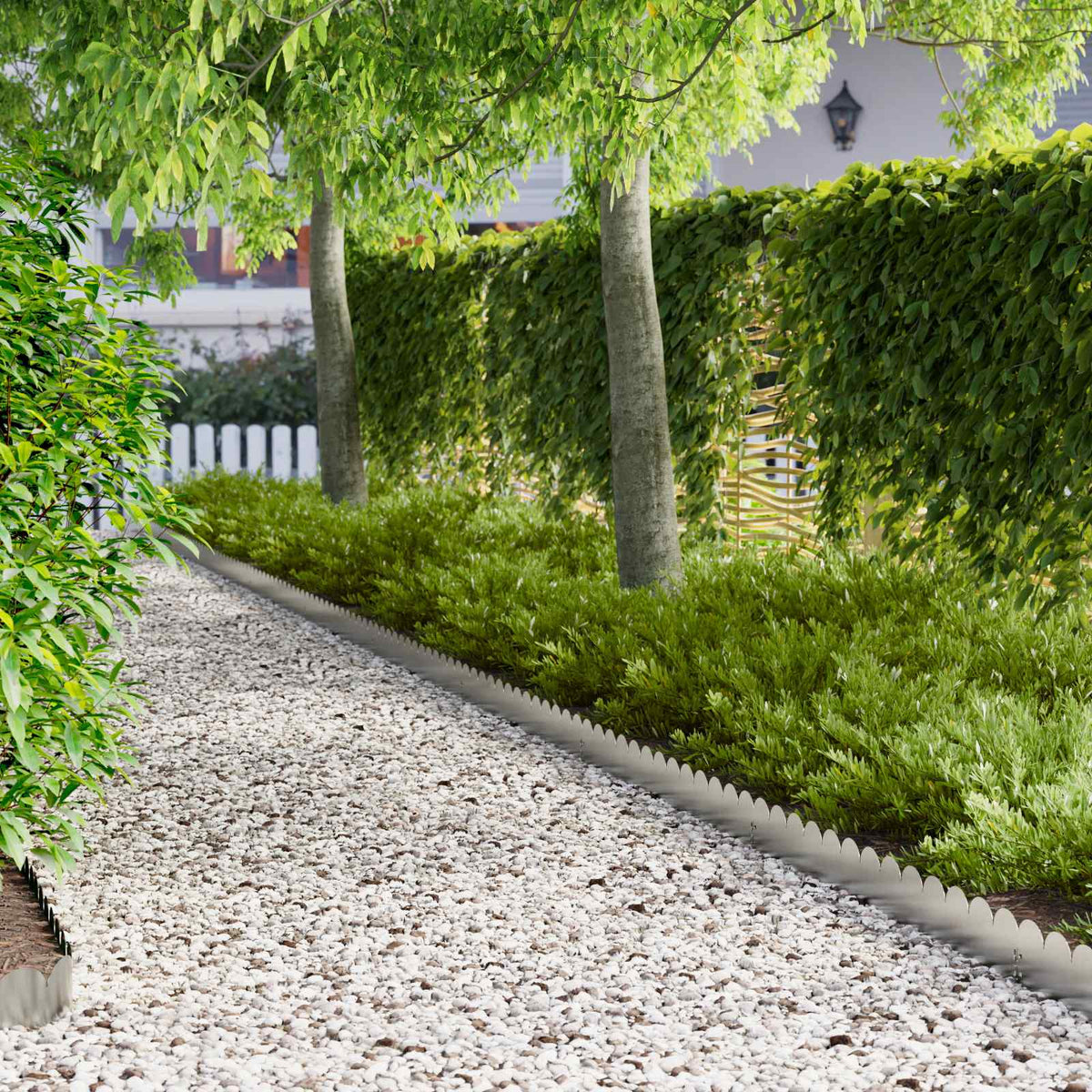 vidaXL Lawn Edging 103 x Steel Height 15 cm 20 pcs