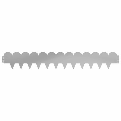 vidaXL Lawn Edging 20 pcs 103 x 15 cm Steel Silver 5