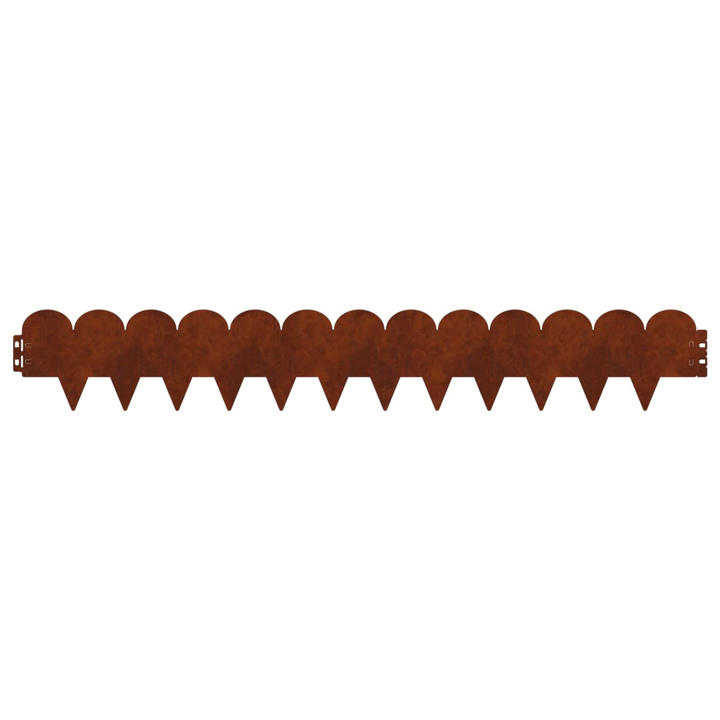 vidaXL Lawn Edge Sharp&Round Top 20 pcs 103x15cm Steel Rusty 6