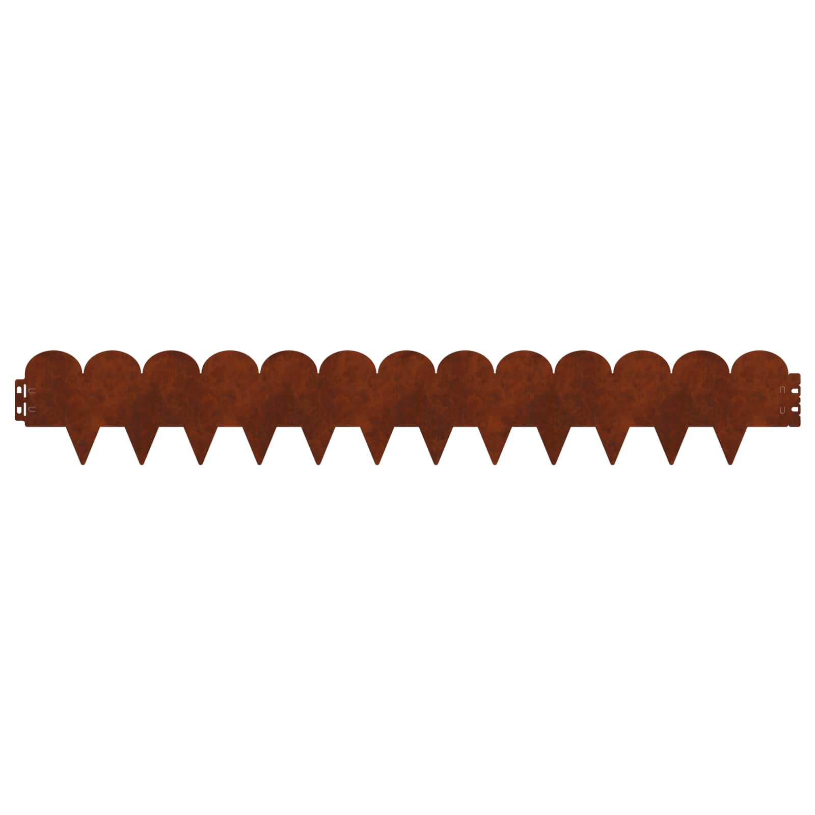 vidaXL Lawn Edge Sharp&Round Top 20 pcs 103x15cm Steel Rusty 6