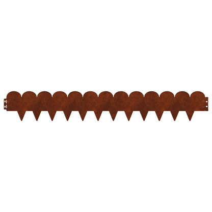 vidaXL Lawn Edge Sharp&Round Top 20 pcs 103x15cm Steel Rusty 6