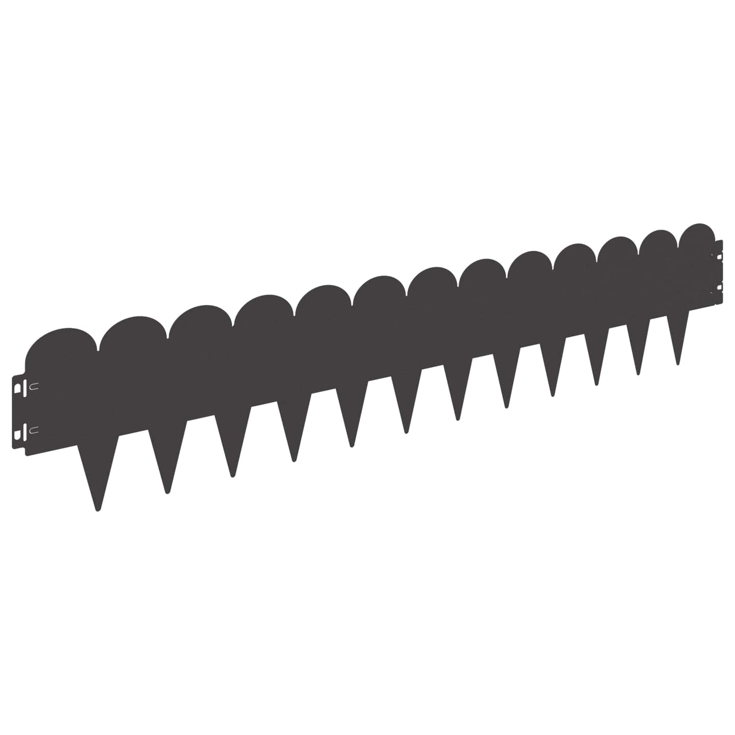 vidaXL Lawn Edge Sharp&Round Top 10 pcs 103x20cm Steel Black 2