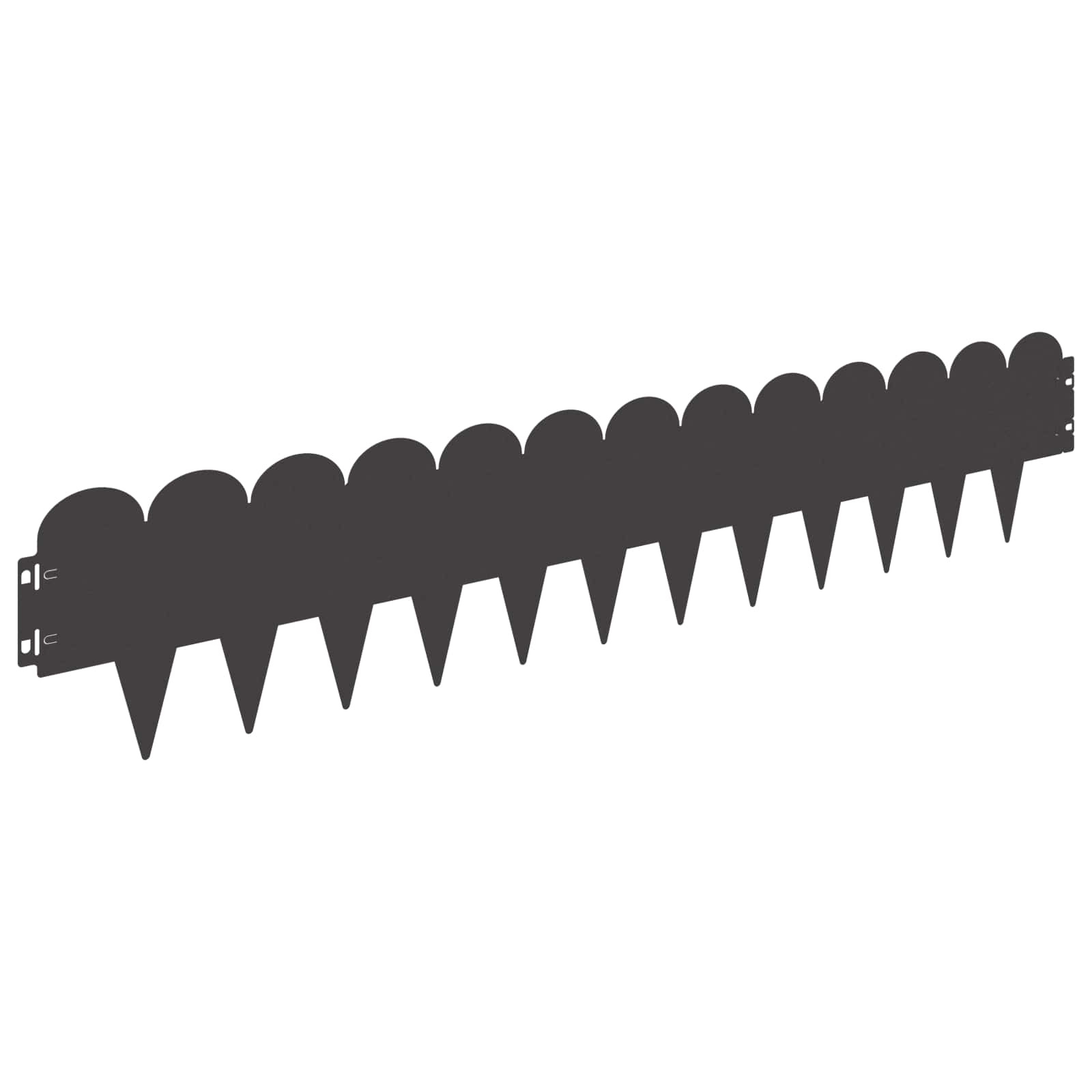 vidaXL Lawn Edge Sharp&Round Top 10 pcs 103x20cm Steel Black 2
