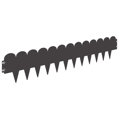 vidaXL Lawn Edge Sharp&Round Top 10 pcs 103x20cm Steel Black 2