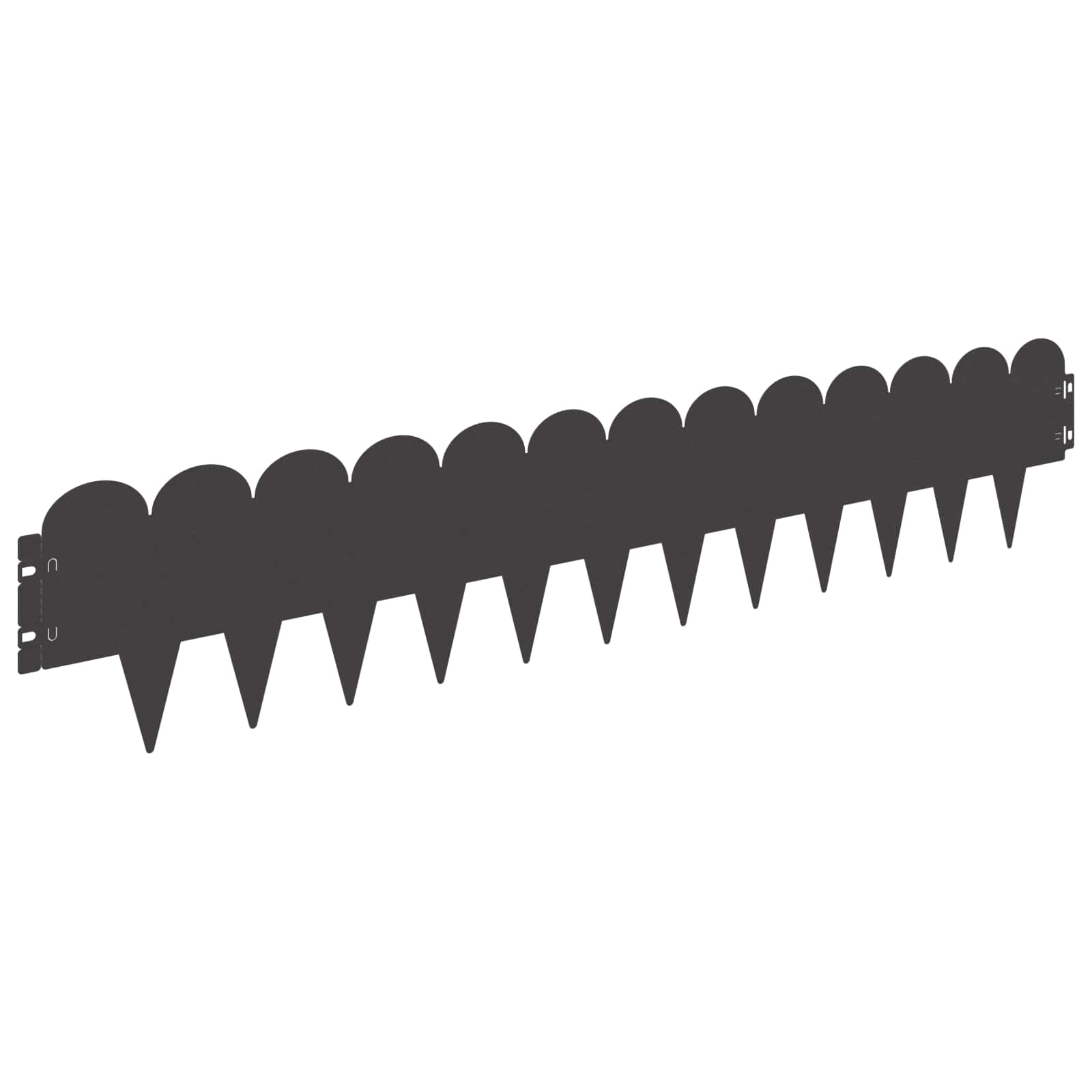 vidaXL Lawn Edge Sharp&Round Top 10 pcs 103x20cm Steel Black 6