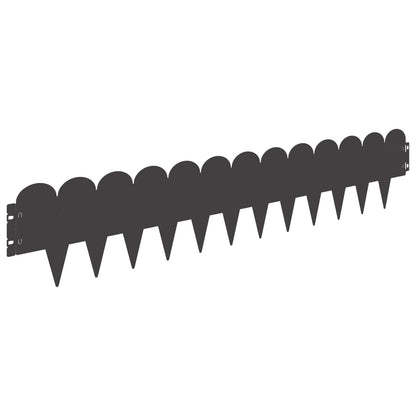 vidaXL Lawn Edge Sharp&Round Top 10 pcs 103x20cm Steel Black 6