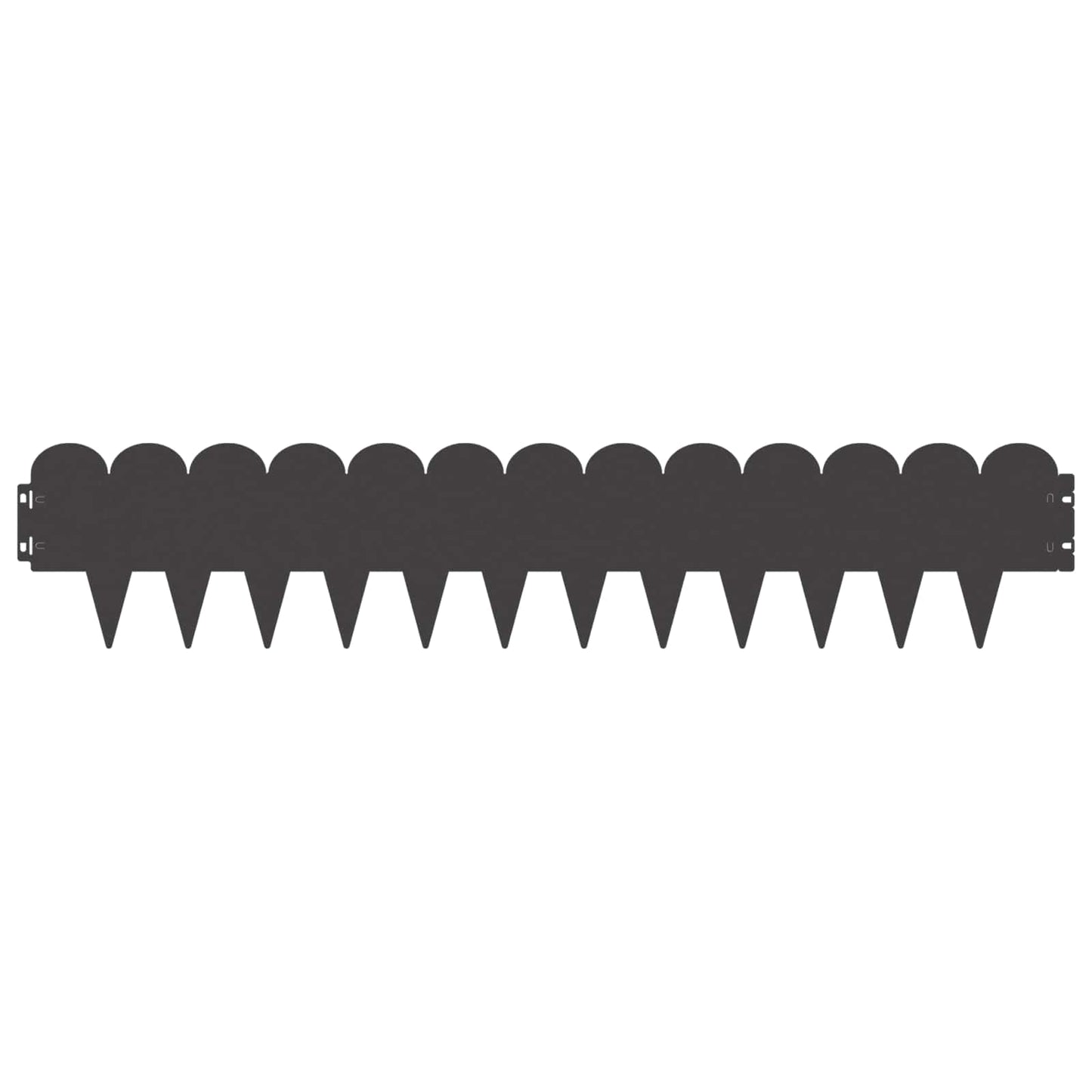 vidaXL Lawn Edge Sharp&Round Top 10 pcs 103x20cm Steel Black 5