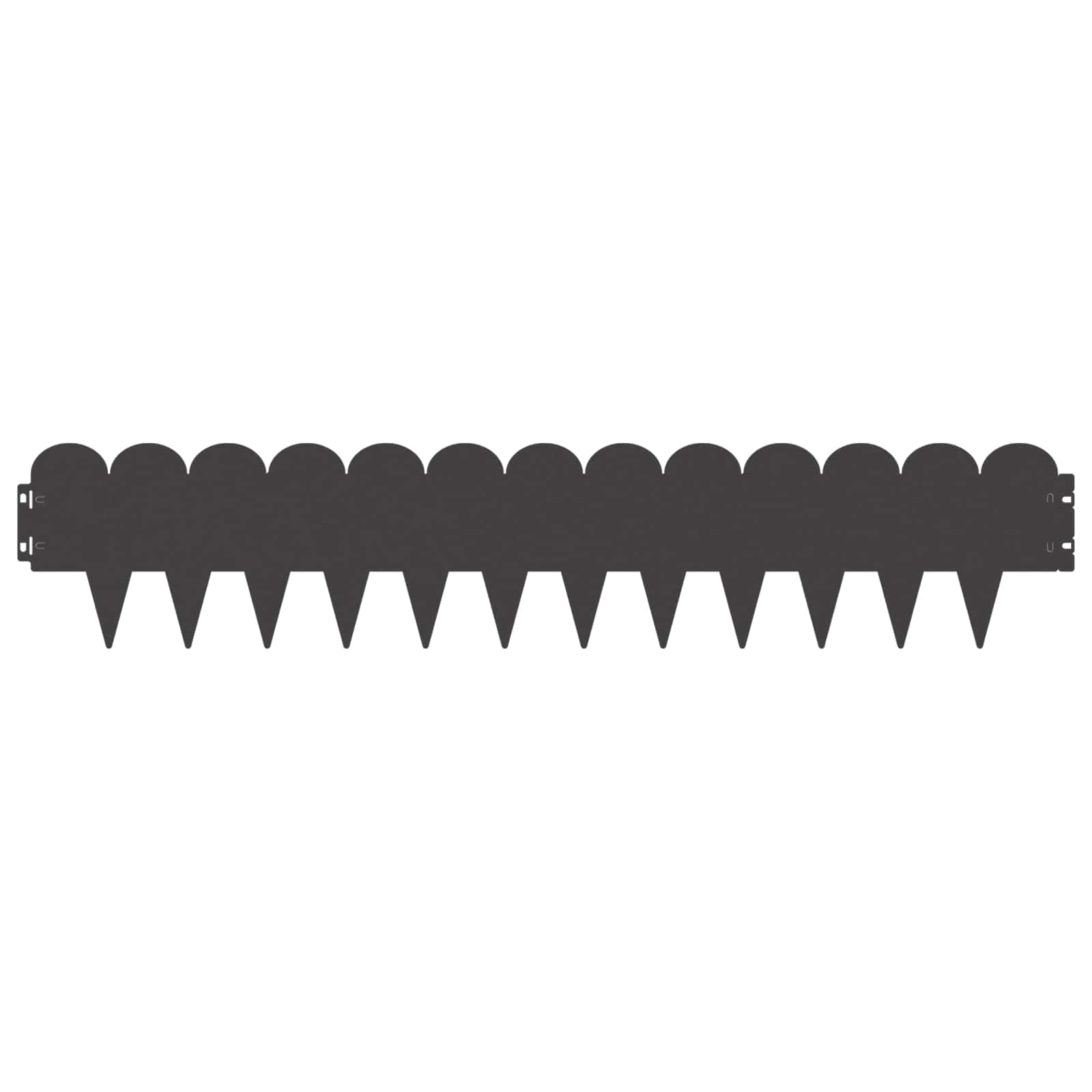 vidaXL Lawn Edge Sharp&Round Top 10 pcs 103x20cm Steel Black 5