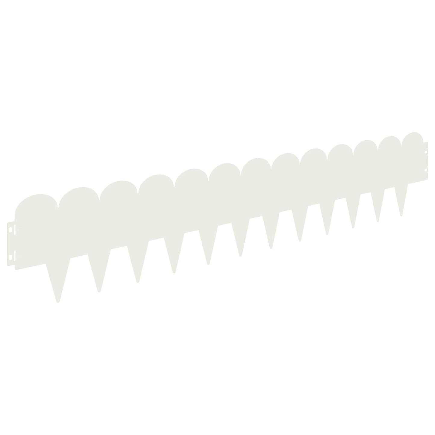 vidaXL Lawn Edging 10 pcs 103 x 20 cm Steel White 2