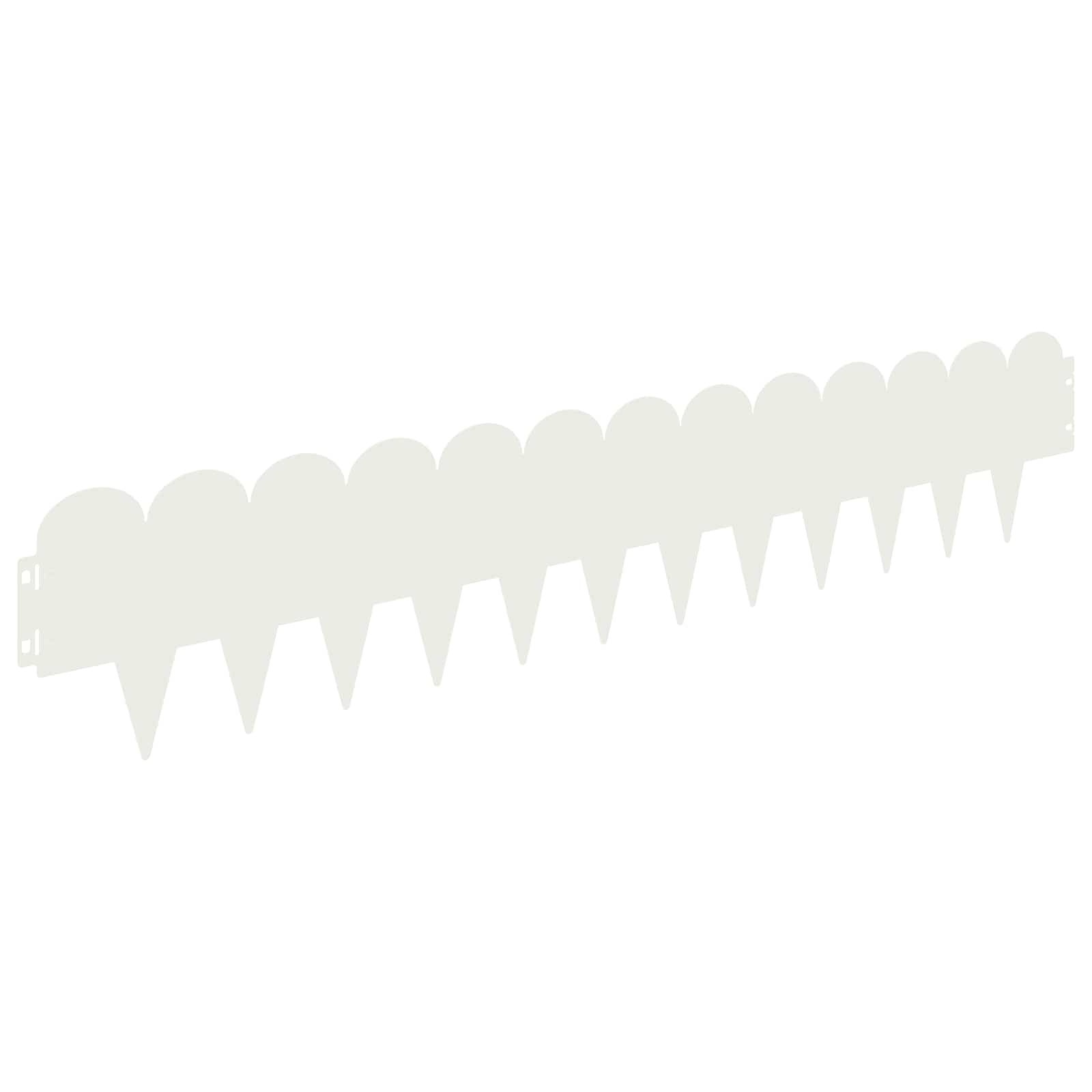 vidaXL Lawn Edging 10 pcs 103 x 20 cm Steel White 2