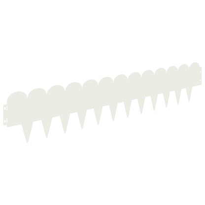 vidaXL Lawn Edging 10 pcs 103 x 20 cm Steel White 2