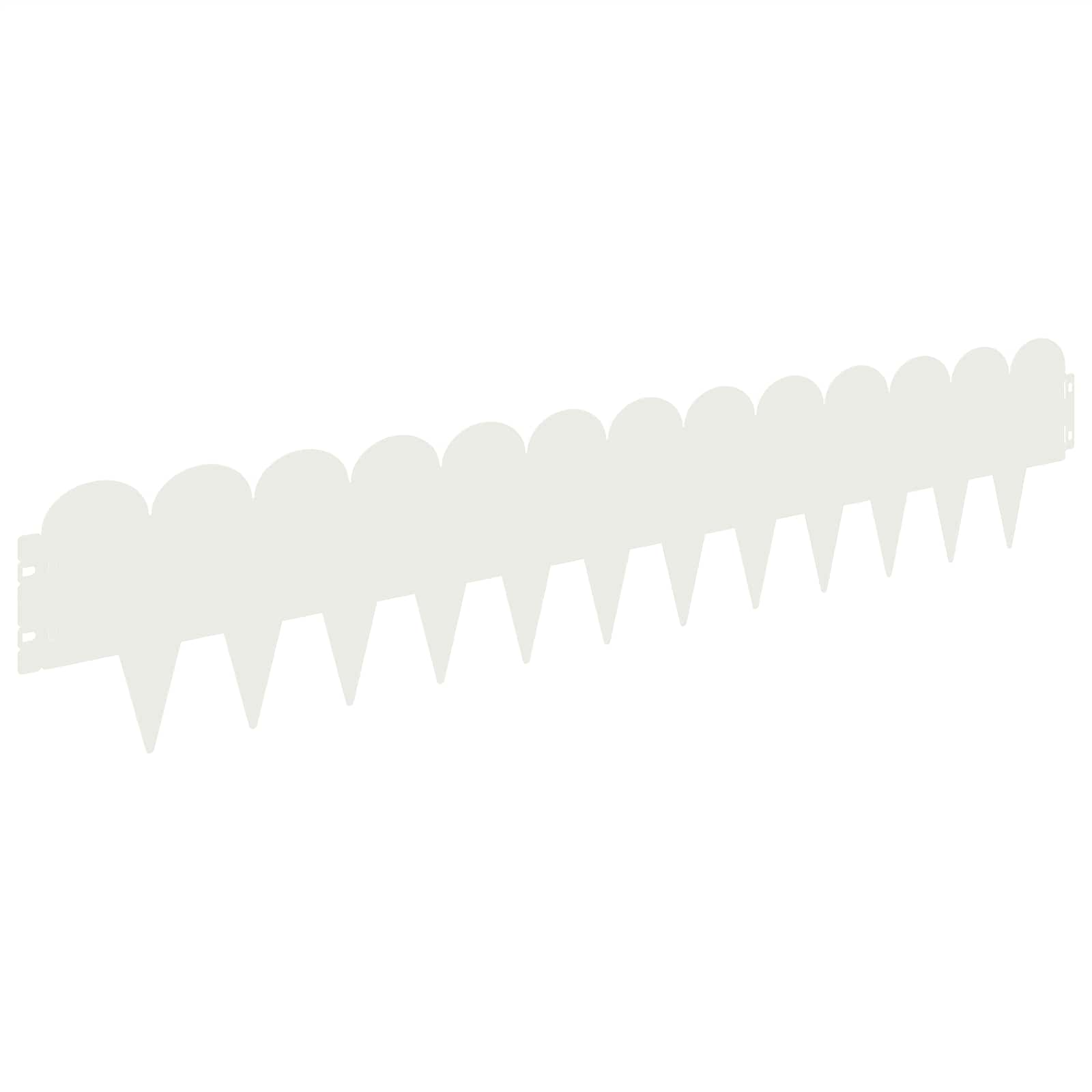 vidaXL Lawn Edging 10 pcs 103 x 20 cm Steel White 6