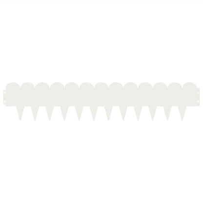 vidaXL Lawn Edging 10 pcs 103 x 20 cm Steel White 5