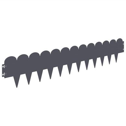 vidaXL Lawn Edging 10 pcs 103 x 20 cm Steel Anthracite 2