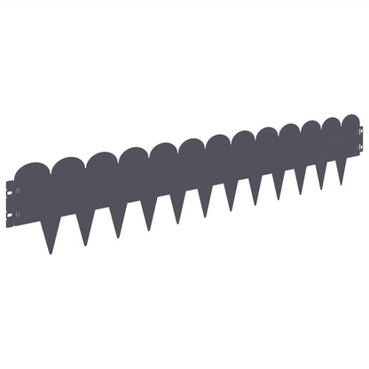 vidaXL Lawn Edging 10 pcs 103 x 20 cm Steel Anthracite 6