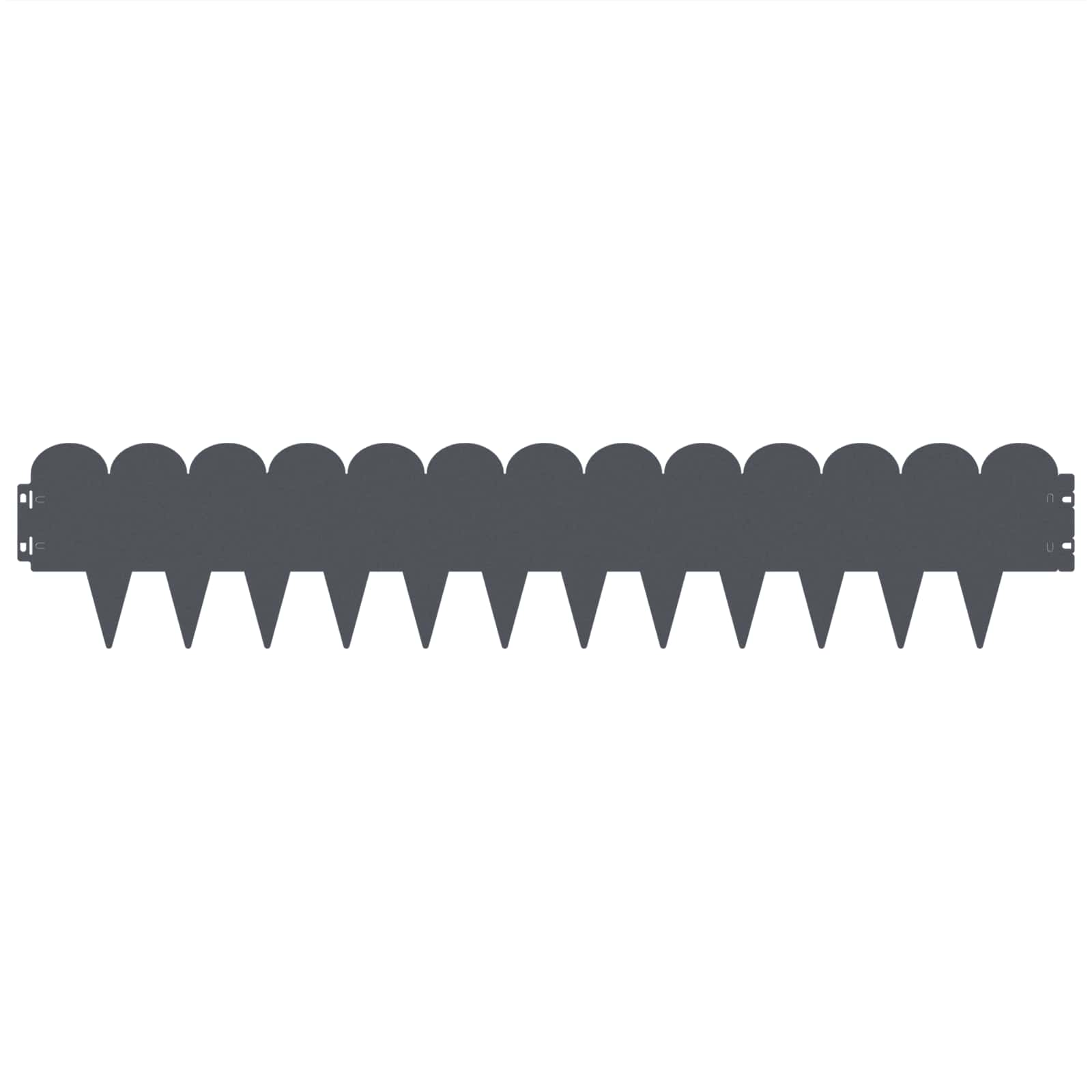 vidaXL Lawn Edging 10 pcs 103 x 20 cm Steel Anthracite 5