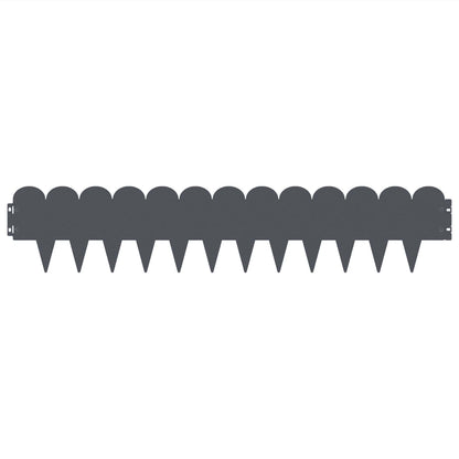 vidaXL Lawn Edging 10 pcs 103 x 20 cm Steel Anthracite 5