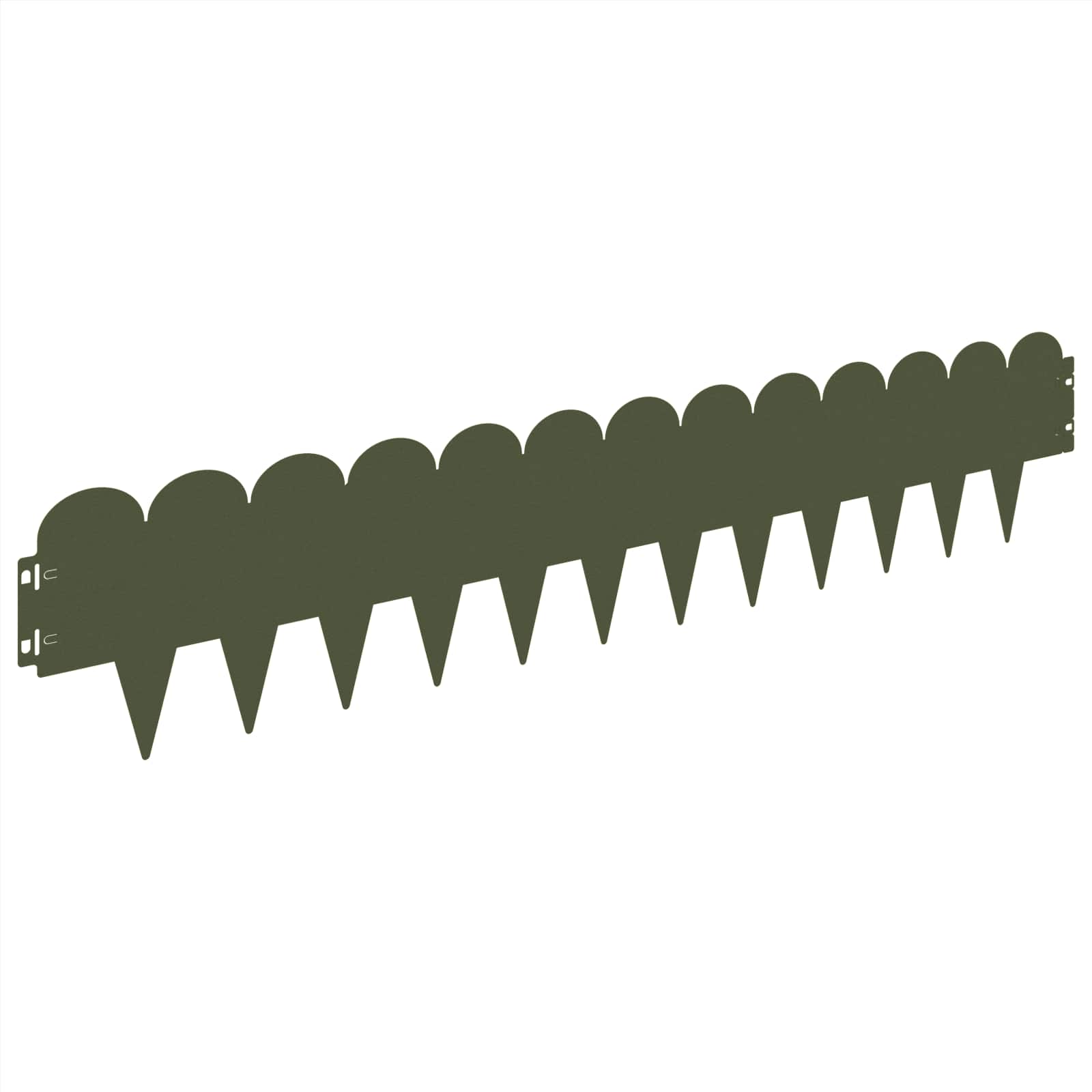 vidaXL Lawn Edging 10 pcs 103 x 20 cm Steel Olive Green 2