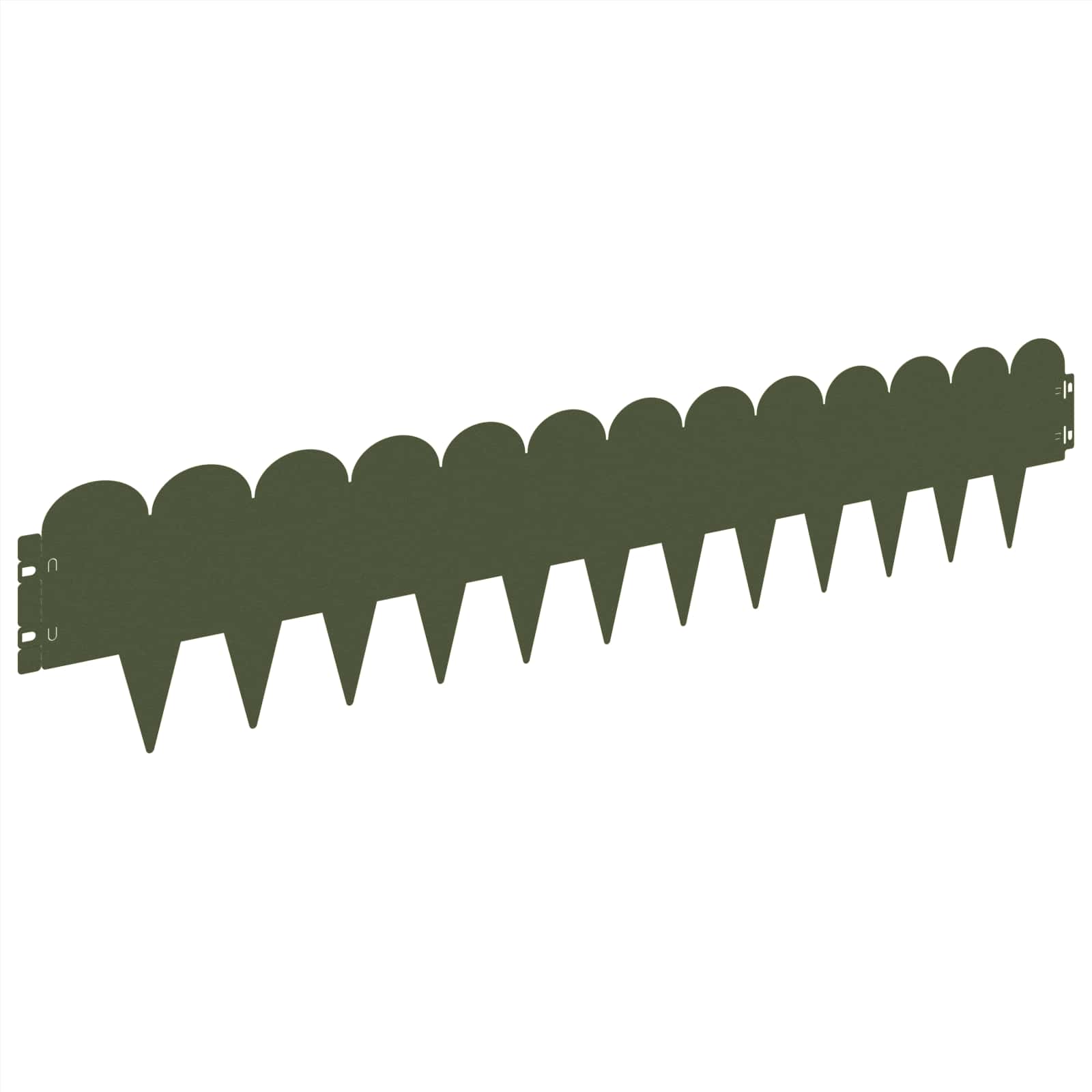 vidaXL Lawn Edging 10 pcs 103 x 20 cm Steel Olive Green 6