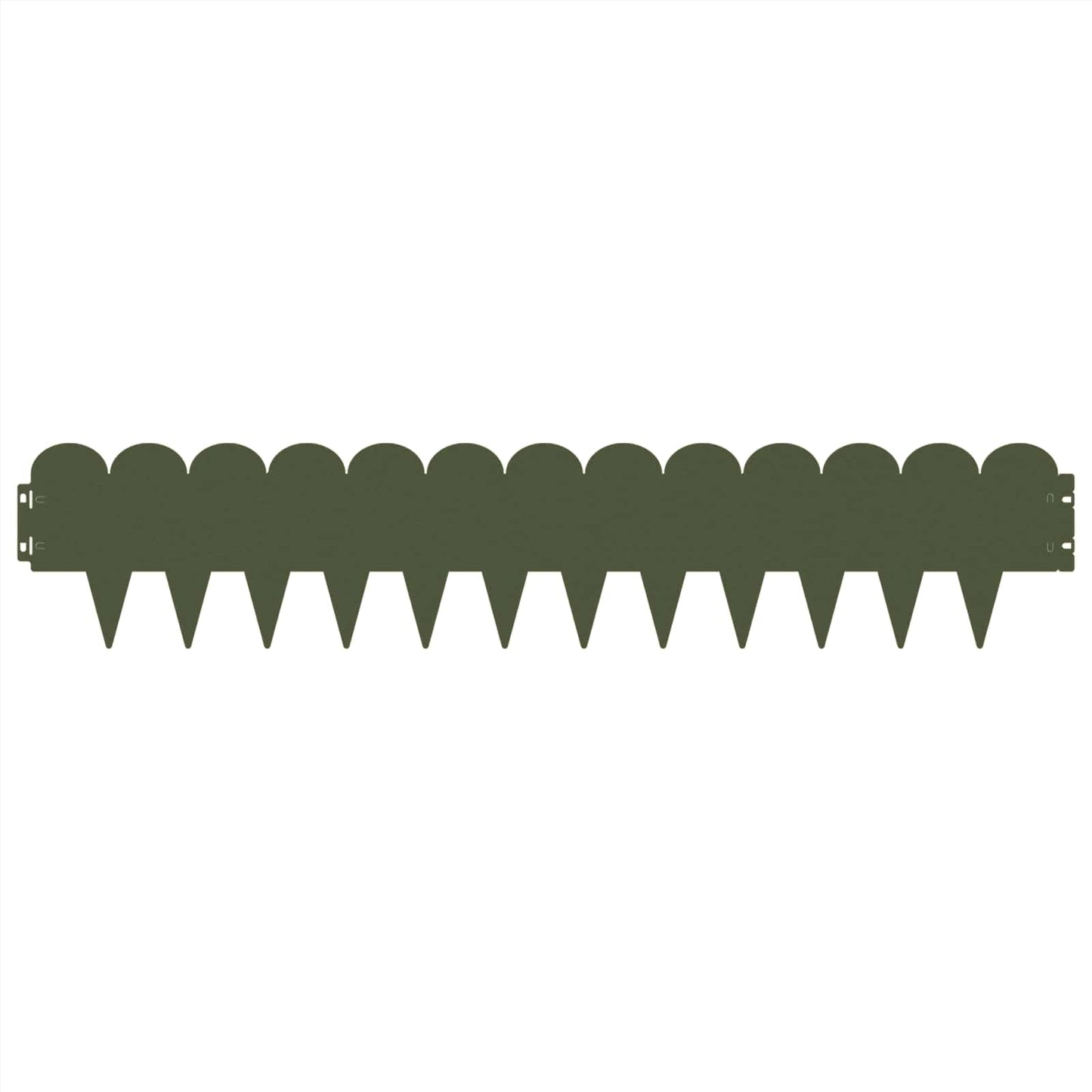 vidaXL Lawn Edging 10 pcs 103 x 20 cm Steel Olive Green 5