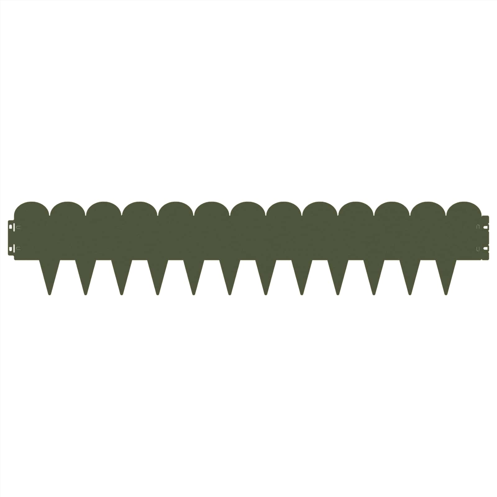 vidaXL Lawn Edging 10 pcs 103 x 20 cm Steel Olive Green 5