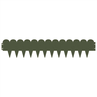 vidaXL Lawn Edging 10 pcs 103 x 20 cm Steel Olive Green 5