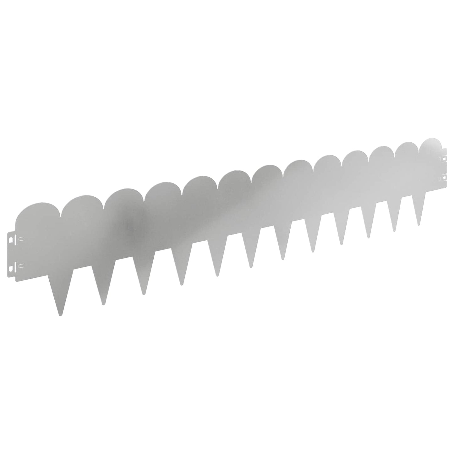 vidaXL Lawn Edging 10 pcs 103 x 20 cm Steel Silver 2