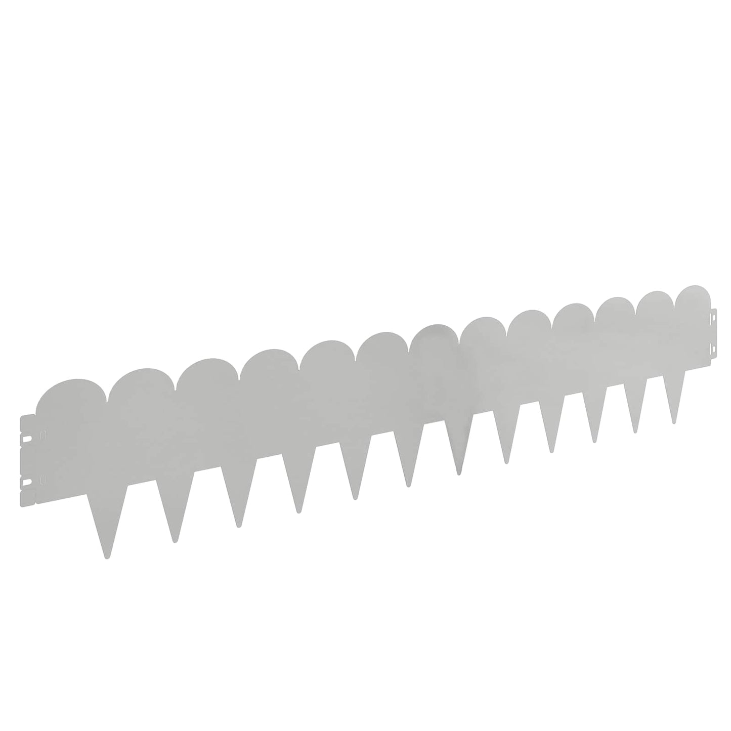 vidaXL Lawn Edging 10 pcs 103 x 20 cm Steel Silver 6