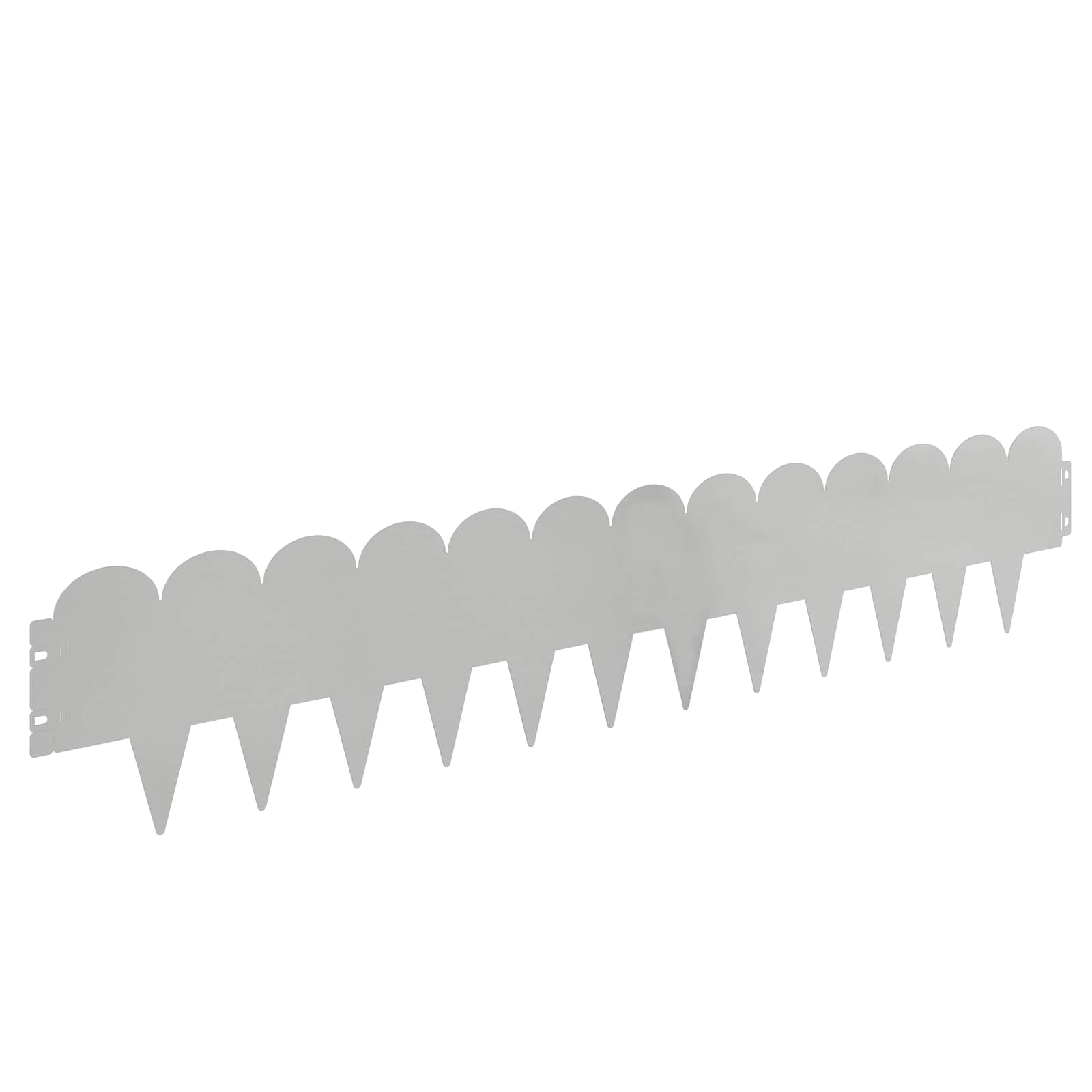 vidaXL Lawn Edging 10 pcs 103 x 20 cm Steel Silver 6