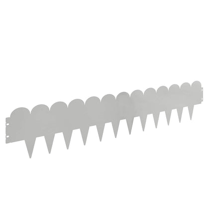vidaXL Lawn Edging 10 pcs 103 x 20 cm Steel Silver 6