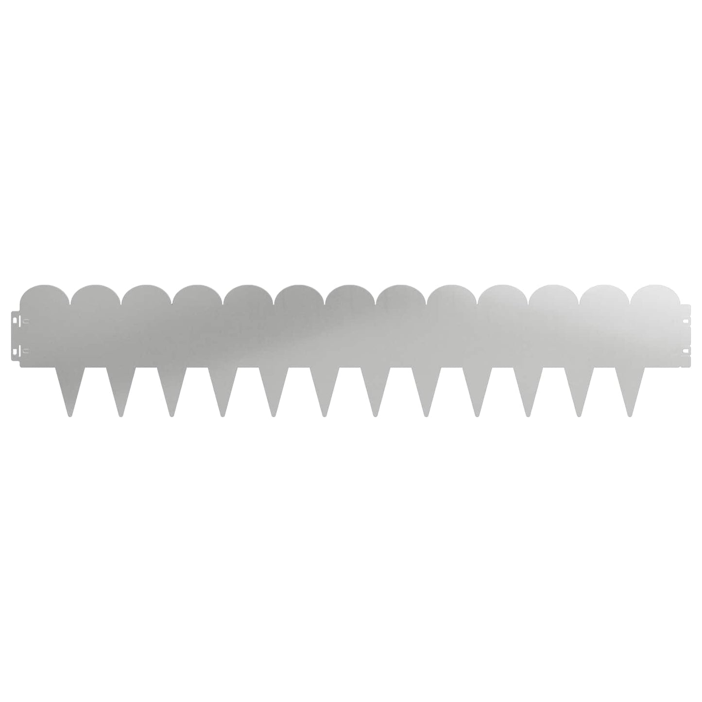 vidaXL Lawn Edging 10 pcs 103 x 20 cm Steel Silver 5