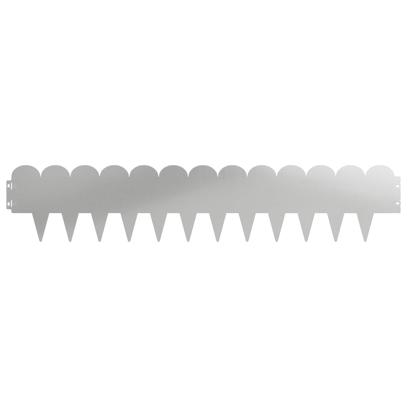 vidaXL Lawn Edging 10 pcs 103 x 20 cm Steel Silver 5