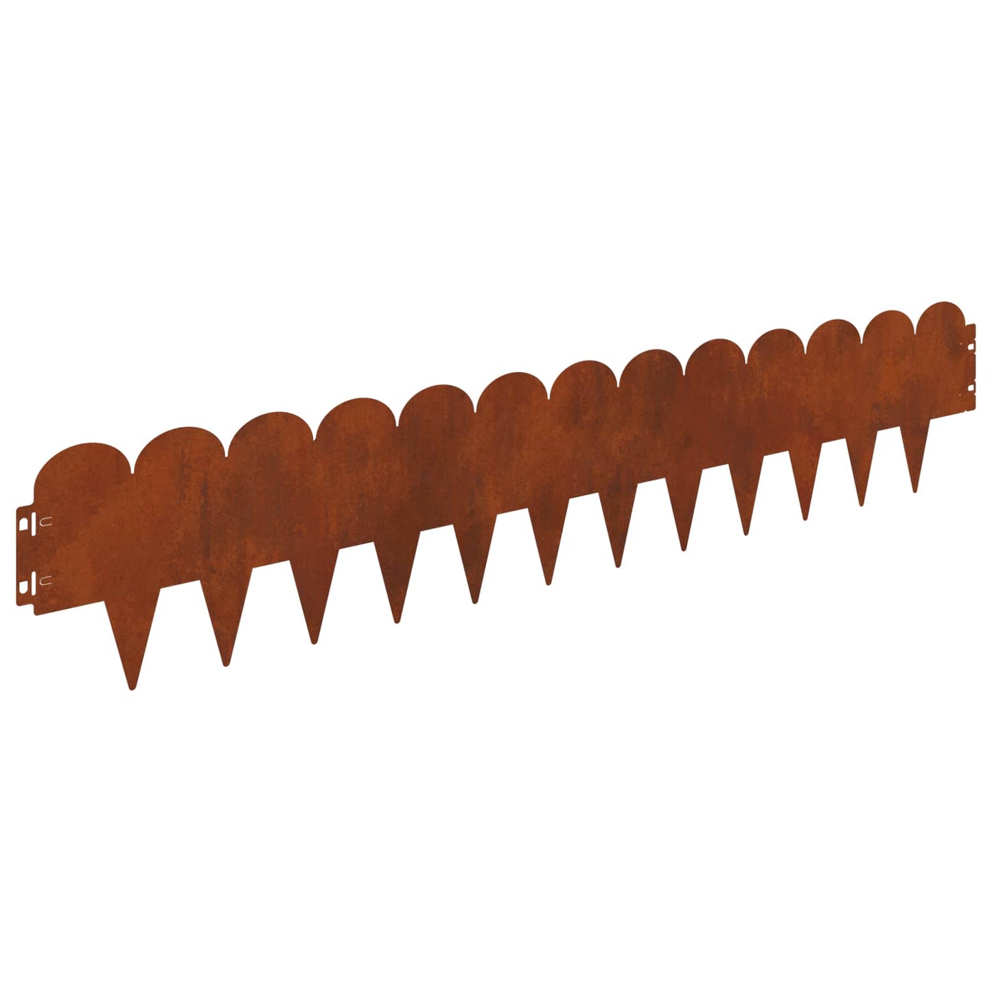 vidaXL Lawn Edge Sharp&Round Top 10 pcs 103x20cm Steel Rusty 2