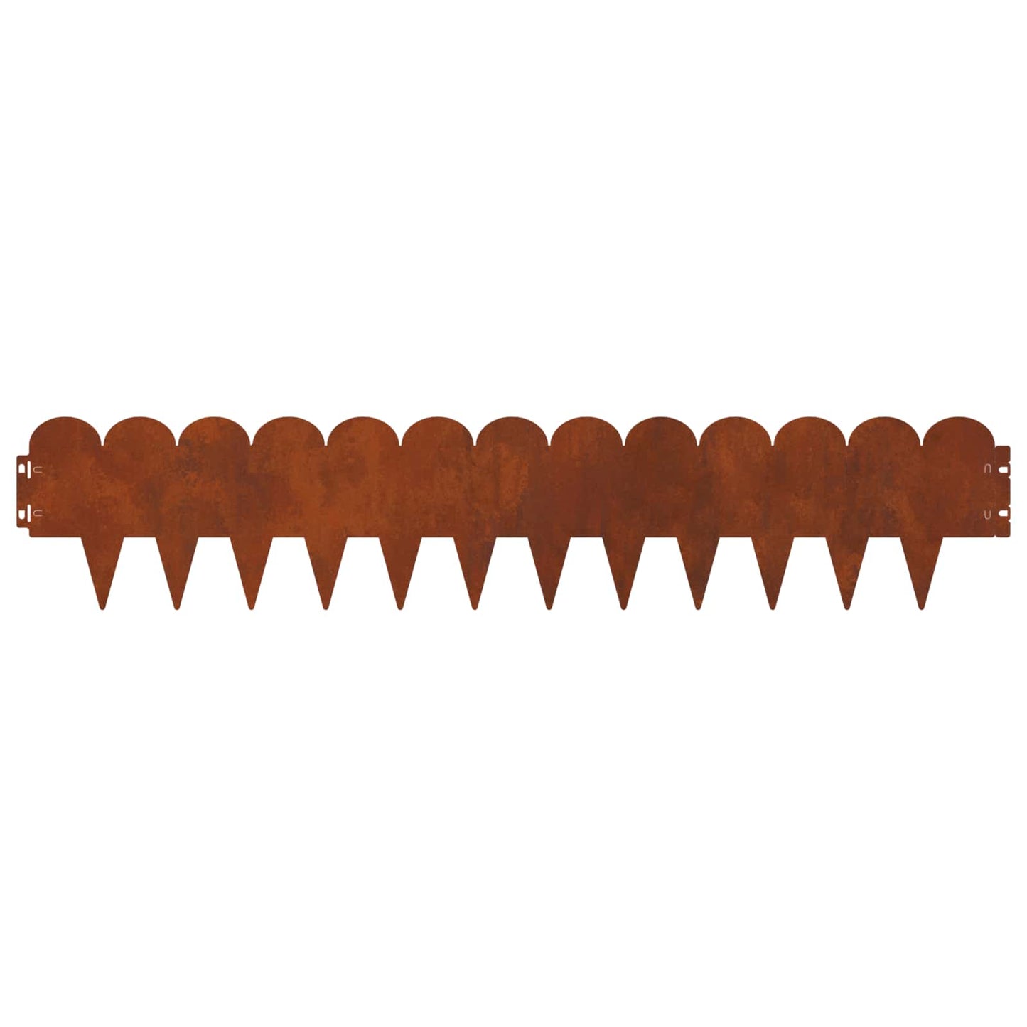 vidaXL Lawn Edge Sharp&Round Top 10 pcs 103x20cm Steel Rusty 6