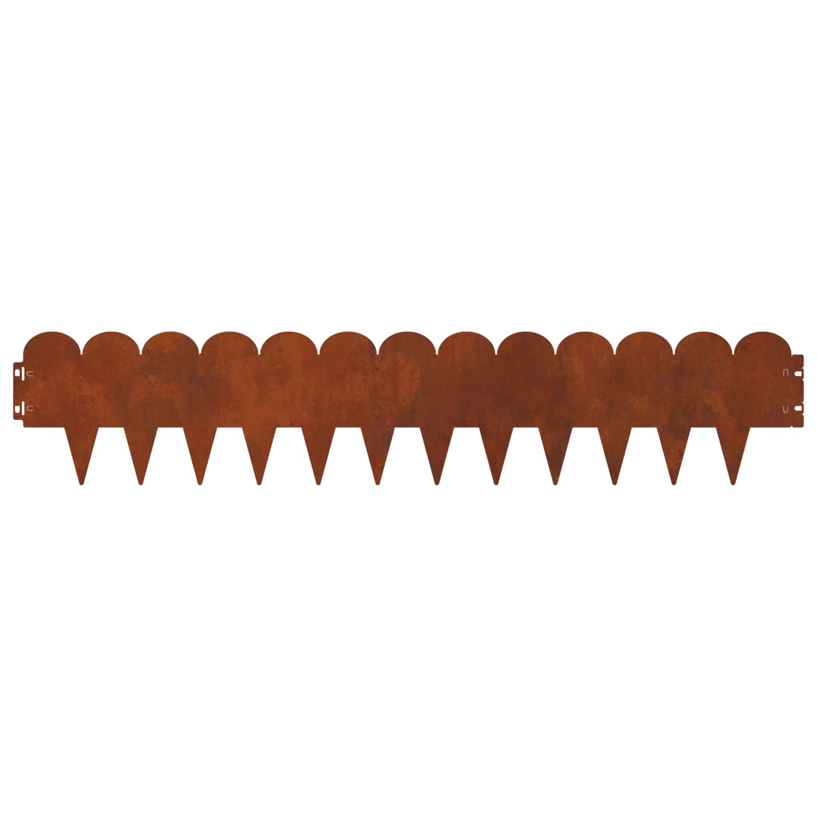 vidaXL Lawn Edge Sharp&Round Top 10 pcs 103x20cm Steel Rusty 6