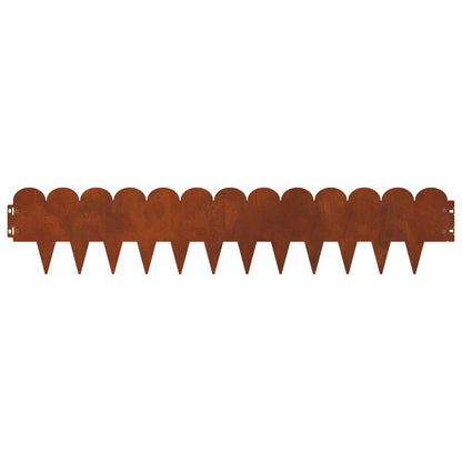 vidaXL Lawn Edge Sharp&Round Top 10 pcs 103x20cm Steel Rusty 6