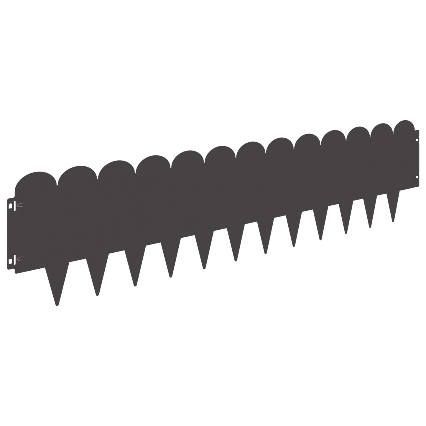 vidaXL Lawn Edging 10 pcs 103 x 25 cm Steel Black 2
