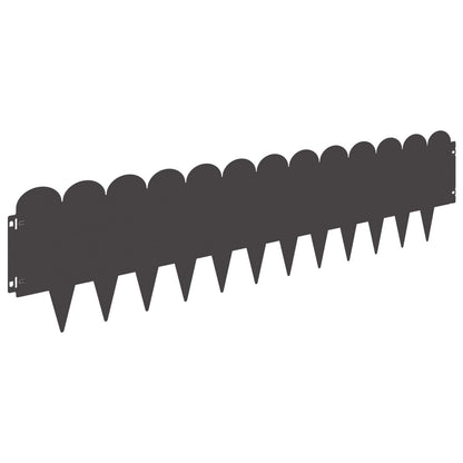 vidaXL Lawn Edging 10 pcs 103 x 25 cm Steel Black 2
