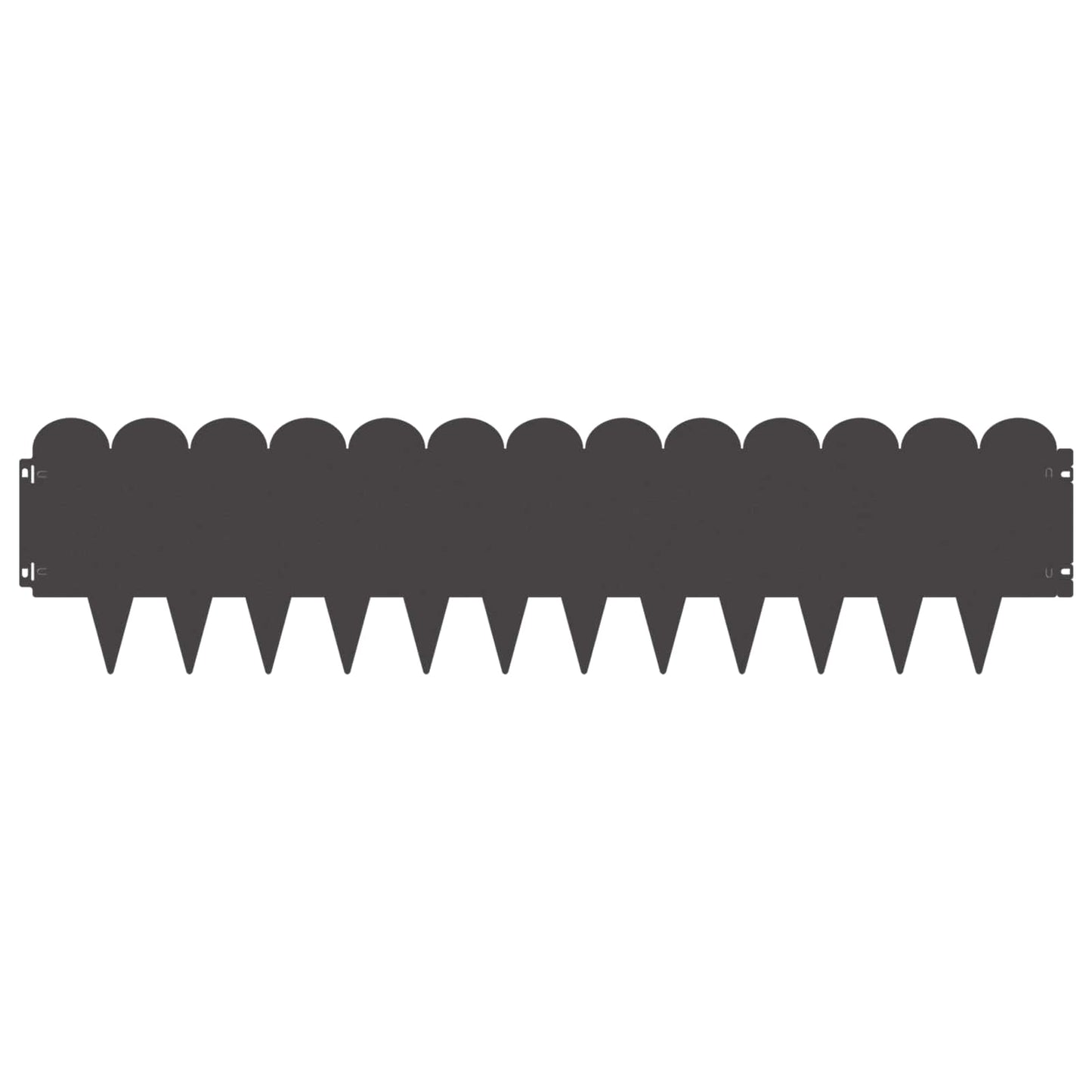 vidaXL Lawn Edging 10 pcs 103 x 25 cm Steel Black 5