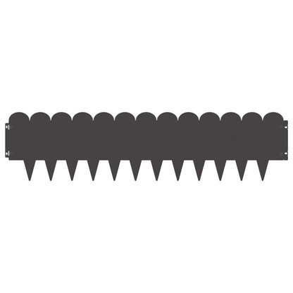 vidaXL Lawn Edging 10 pcs 103 x 25 cm Steel Black 5