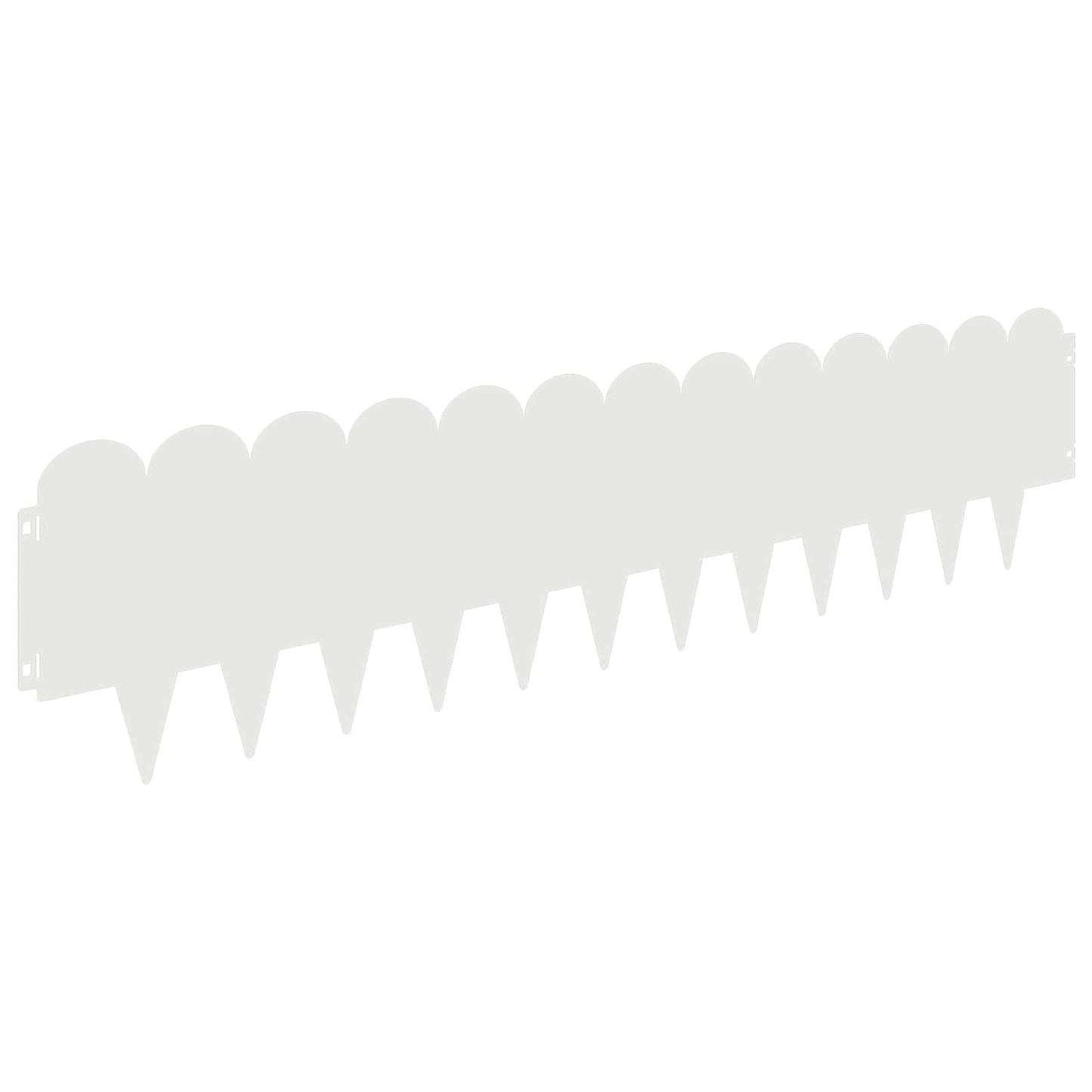 vidaXL Lawn Edging 10 pcs 103 x 25 cm Steel White 2