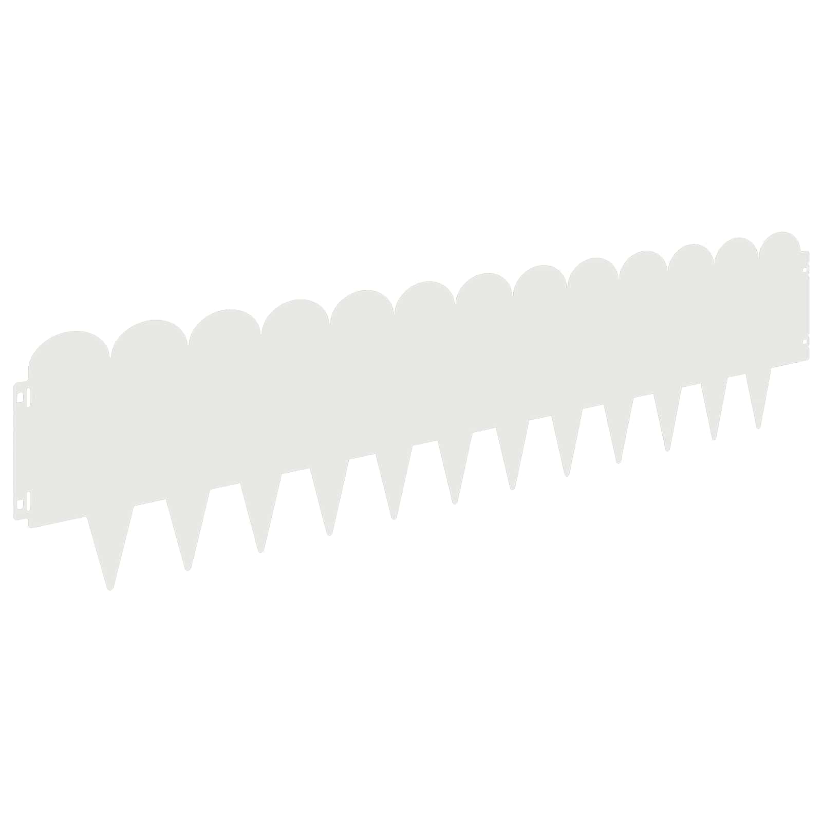 vidaXL Lawn Edging 10 pcs 103 x 25 cm Steel White 2