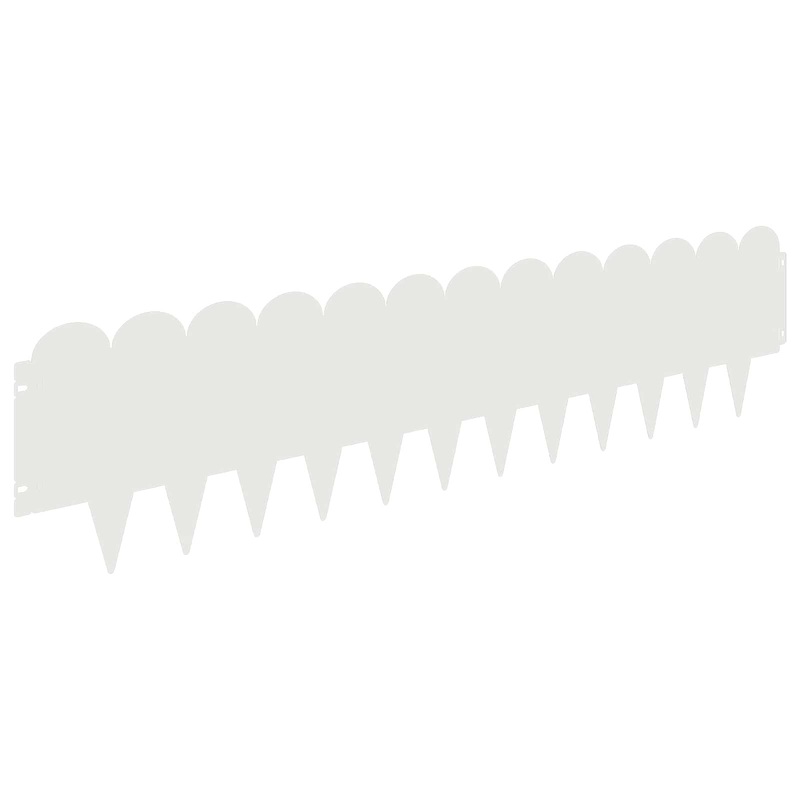 vidaXL Lawn Edging 10 pcs 103 x 25 cm Steel White 6