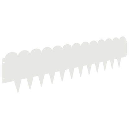 vidaXL Lawn Edging 10 pcs 103 x 25 cm Steel White 6