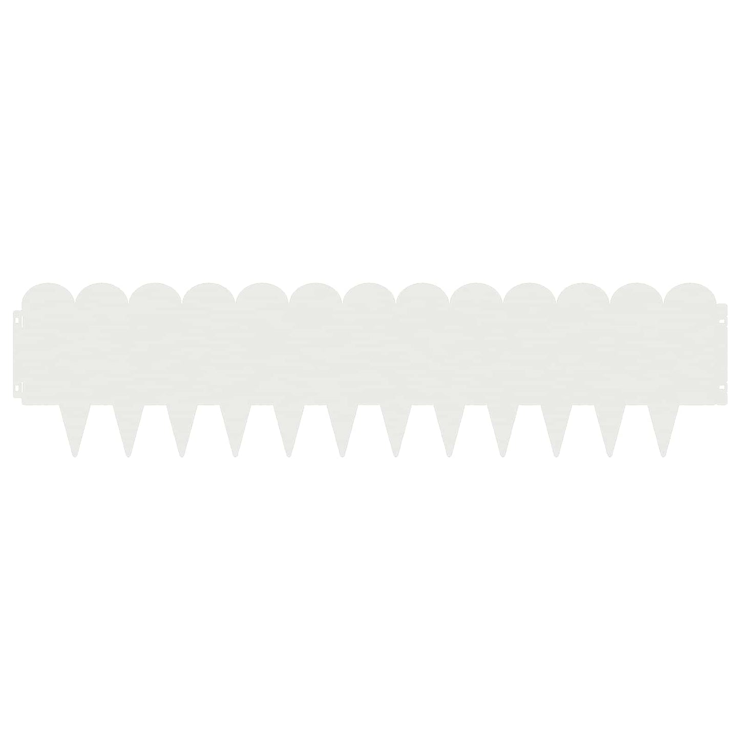 vidaXL Lawn Edging 10 pcs 103 x 25 cm Steel White 5