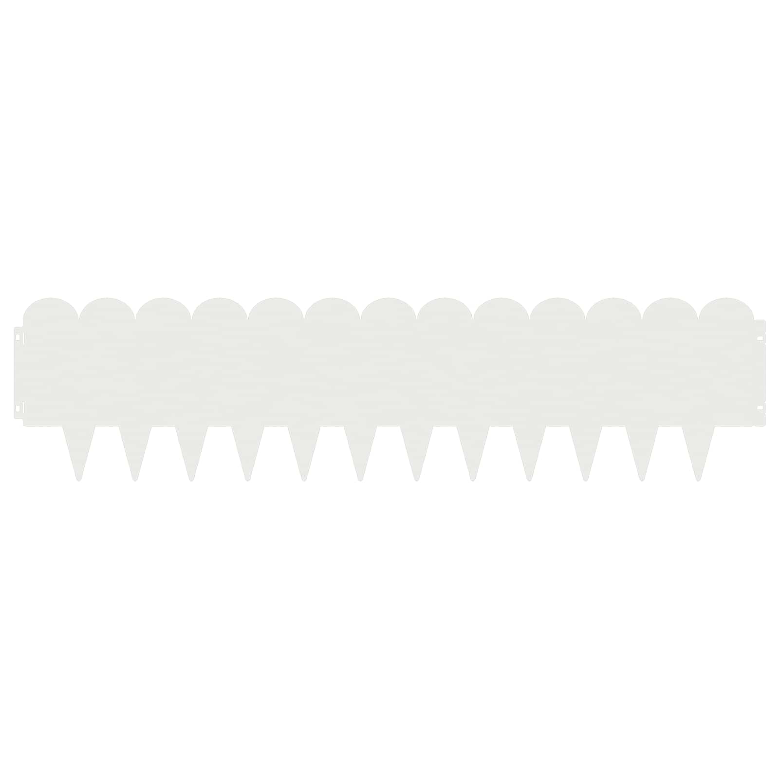 vidaXL Lawn Edging 10 pcs 103 x 25 cm Steel White 5